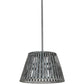 Meyda Lighting Peach Basket 20" Nickel Pendant Light With Gray Weathered Wicker Shade