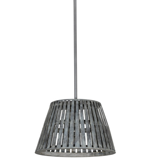 Meyda Lighting Peach Basket 20" Nickel Pendant Light With Gray Weathered Wicker Shade