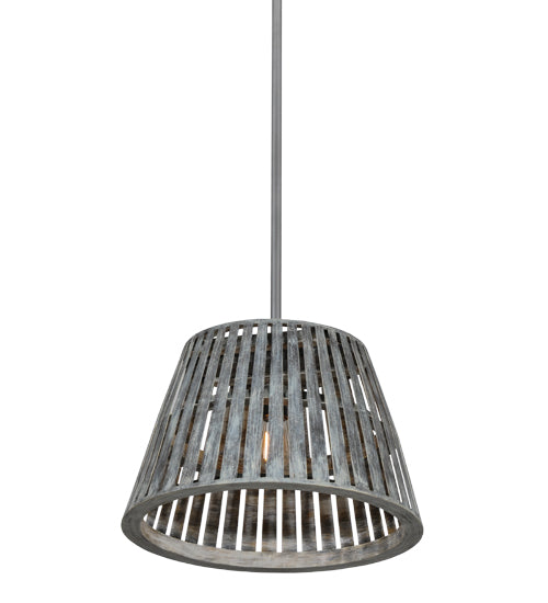 Meyda Lighting Peach Basket 20" Nickel Pendant Light With Gray Weathered Wicker Shade