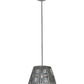 Meyda Lighting Peach Basket 20" Nickel Pendant Light With Gray Weathered Wicker Shade