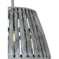 Meyda Lighting Peach Basket 20" Nickel Pendant Light With Gray Weathered Wicker Shade