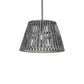 Meyda Lighting Peach Basket 20" Nickel Pendant Light With Gray Weathered Wicker Shade