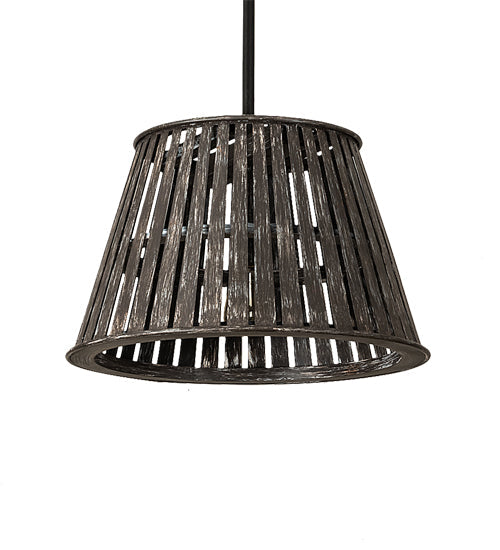 Meyda Lighting Peach Basket 20" Weathered Wicker Pendant Light