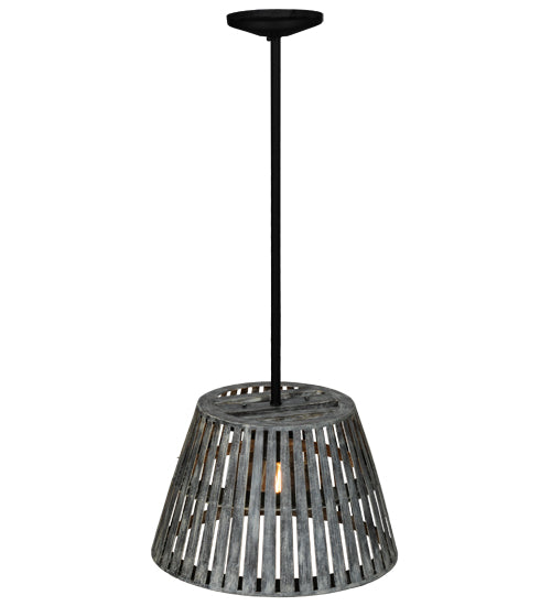 Meyda Lighting Peach Basket 20" Weathered Wicker Pendant Light