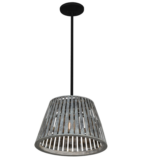 Meyda Lighting Peach Basket 20" Weathered Wicker Pendant Light