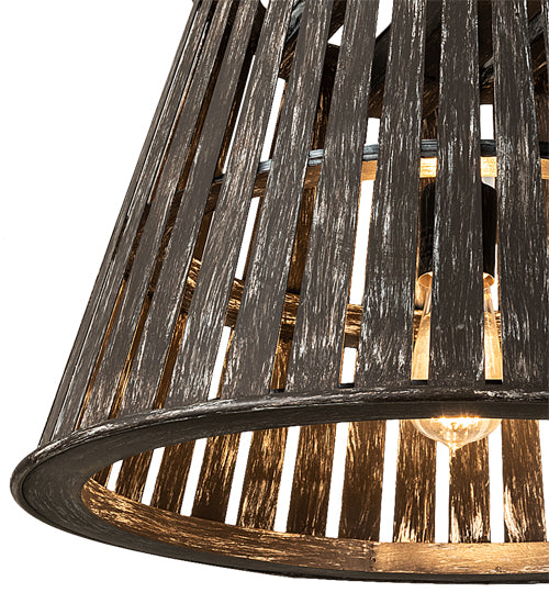 Meyda Lighting Peach Basket 20" Weathered Wicker Pendant Light