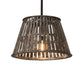 Meyda Lighting Peach Basket 20" Weathered Wicker Pendant Light