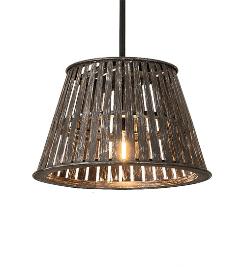 Meyda Lighting Peach Basket 20" Weathered Wicker Pendant Light