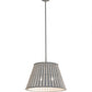 Meyda Lighting Peach Basket 31" 2-Light Alpha Gray Pendant Light With White Shade