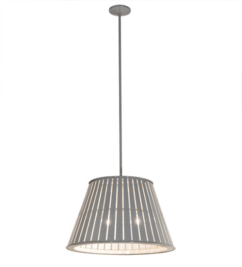 Meyda Lighting Peach Basket 31" 2-Light Alpha Gray Pendant Light With White Shade