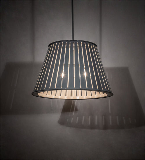 Meyda Lighting Peach Basket 31" 2-Light Alpha Gray Pendant Light With White Shade