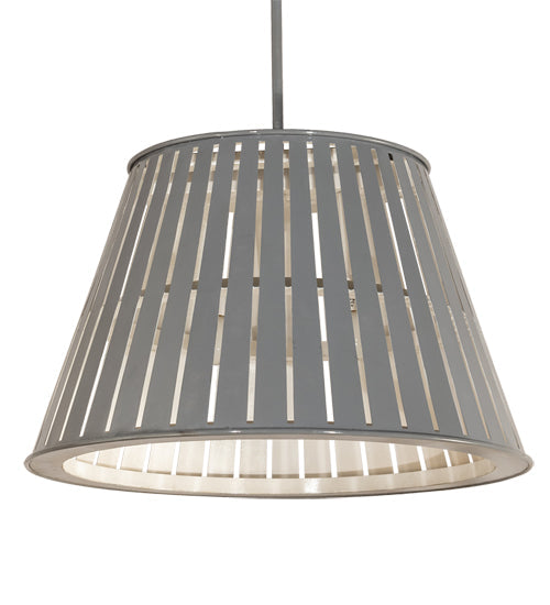 Meyda Lighting Peach Basket 31" 2-Light Alpha Gray Pendant Light With White Shade