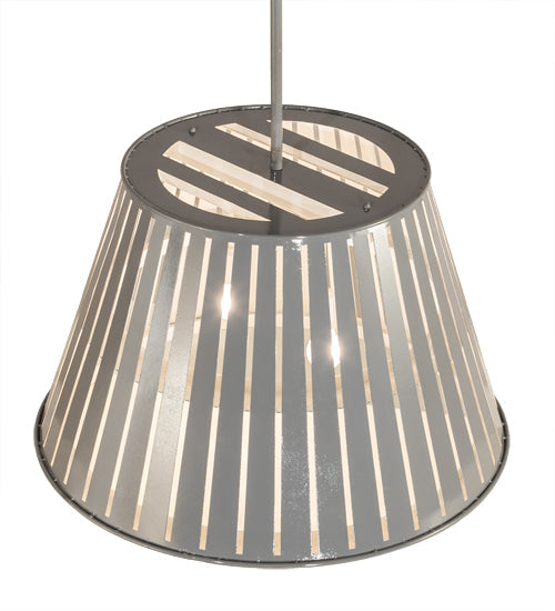 Meyda Lighting Peach Basket 31" 2-Light Alpha Gray Pendant Light With White Shade
