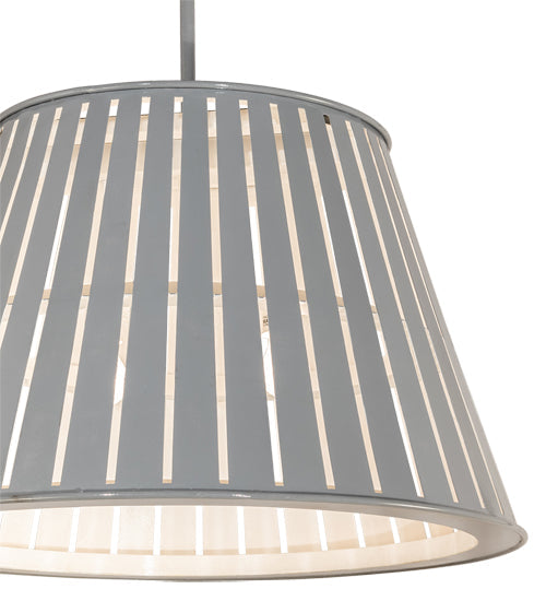 Meyda Lighting Peach Basket 31" 2-Light Alpha Gray Pendant Light With White Shade