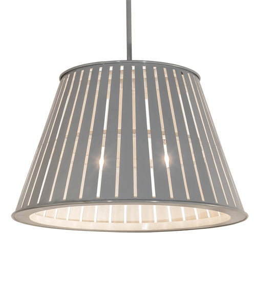 Meyda Lighting Peach Basket 31" 2-Light Alpha Gray Pendant Light With White Shade