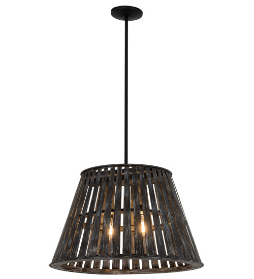 Meyda Lighting Peach Basket 31" 2-Light Weathered Wicker Pendant Light