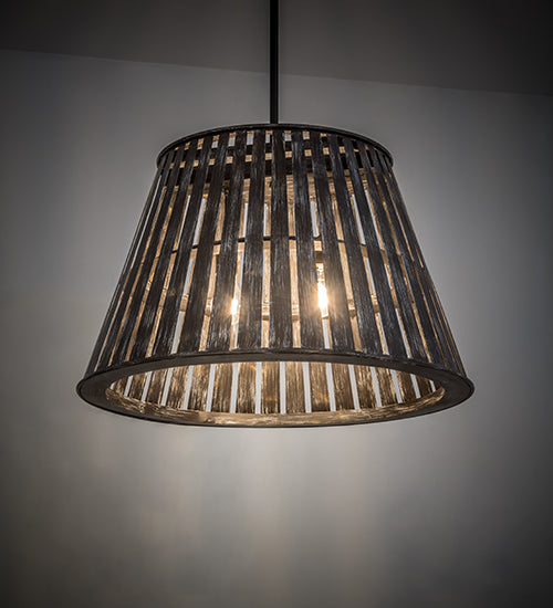 Meyda Lighting Peach Basket 31" 2-Light Weathered Wicker Pendant Light