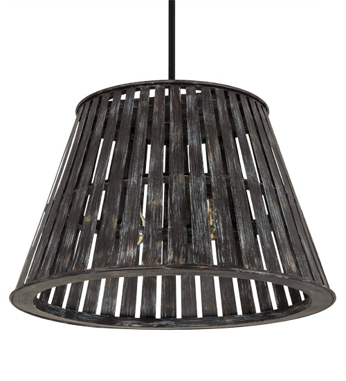 Meyda Lighting Peach Basket 31" 2-Light Weathered Wicker Pendant Light