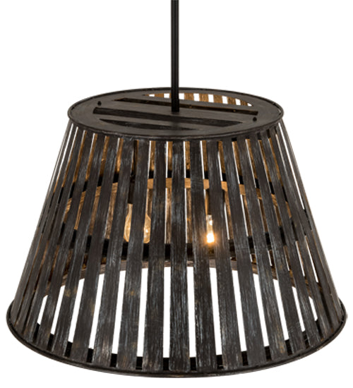 Meyda Lighting Peach Basket 31" 2-Light Weathered Wicker Pendant Light