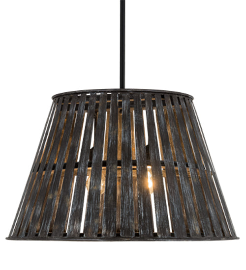 Meyda Lighting Peach Basket 31" 2-Light Weathered Wicker Pendant Light