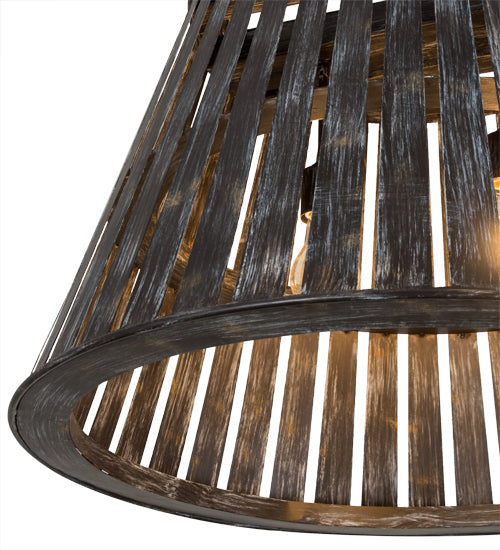 Meyda Lighting Peach Basket 31" 2-Light Weathered Wicker Pendant Light