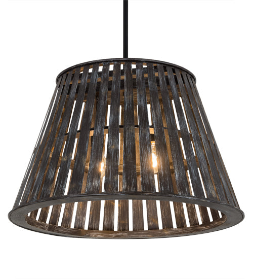 Meyda Lighting Peach Basket 31" 2-Light Weathered Wicker Pendant Light