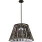 Meyda Lighting Peach Basket 31" 3-Light Weathered Wicker Pendant Light