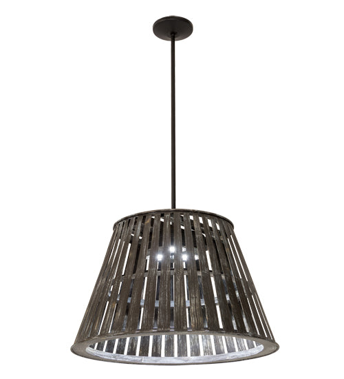 Meyda Lighting Peach Basket 31" 3-Light Weathered Wicker Pendant Light