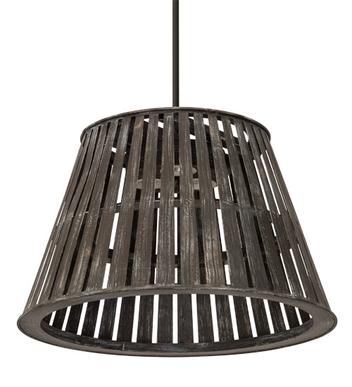 Meyda Lighting Peach Basket 31" 3-Light Weathered Wicker Pendant Light