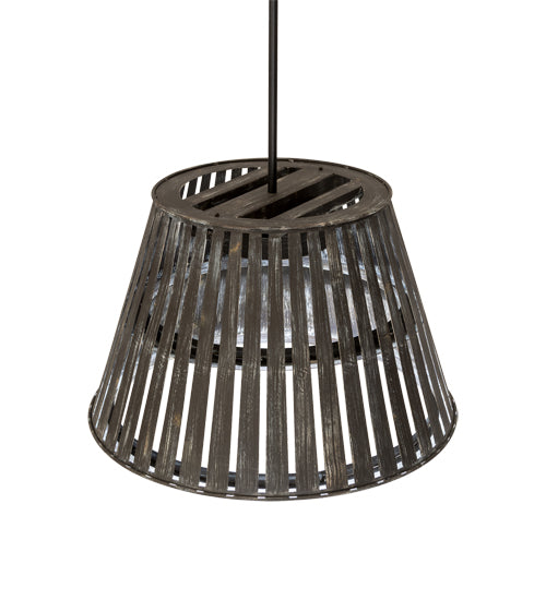 Meyda Lighting Peach Basket 31" 3-Light Weathered Wicker Pendant Light