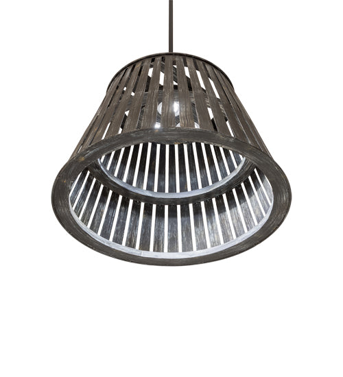 Meyda Lighting Peach Basket 31" 3-Light Weathered Wicker Pendant Light