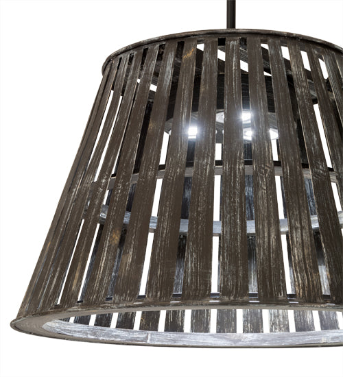 Meyda Lighting Peach Basket 31" 3-Light Weathered Wicker Pendant Light