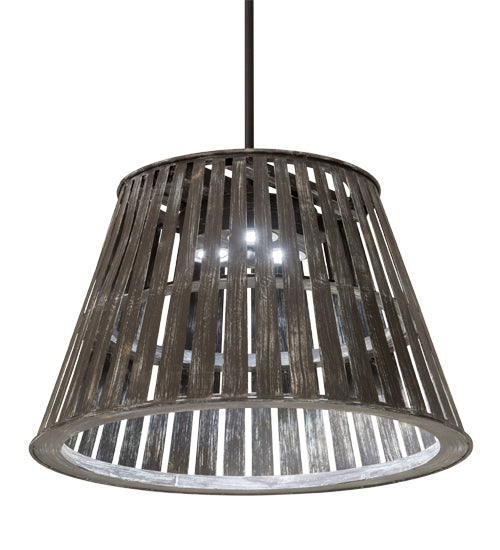 Meyda Lighting Peach Basket 31" 3-Light Weathered Wicker Pendant Light