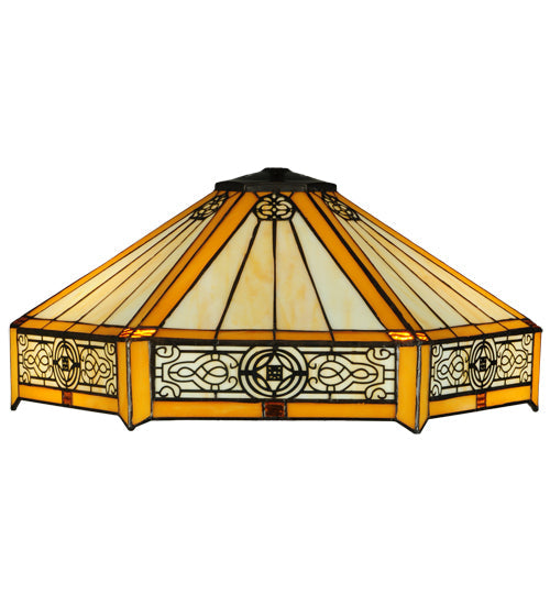 Meyda Lighting Peaches 18" Prime Orange and Beige Shade Glass