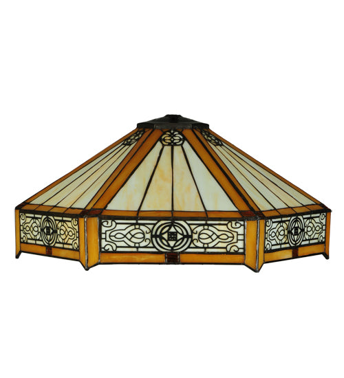 Meyda Lighting Peaches 18" Prime Orange and Beige Shade Glass
