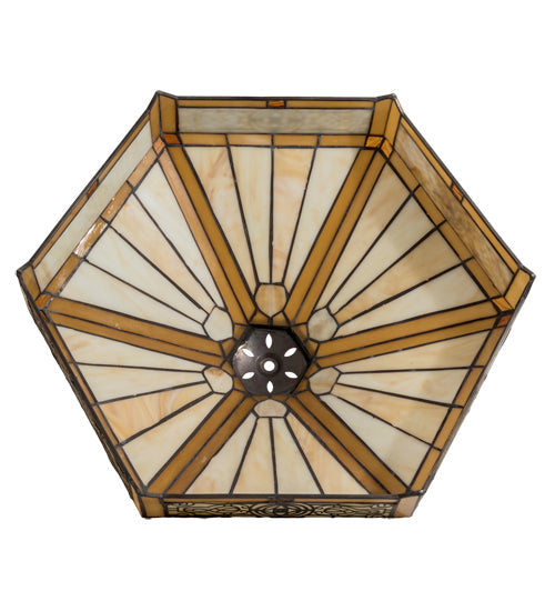 Meyda Lighting Peaches 18" Prime Orange and Beige Shade Glass
