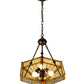 Meyda Lighting Peaches 21" Mahogany Bronze Inverted Pendant Light With Amber and Beige Shade Glass