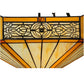 Meyda Lighting Peaches 21" Mahogany Bronze Inverted Pendant Light With Amber and Beige Shade Glass