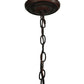 Meyda Lighting Peaches 21" Mahogany Bronze Inverted Pendant Light With Amber and Beige Shade Glass