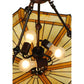 Meyda Lighting Peaches 21" Mahogany Bronze Inverted Pendant Light With Amber and Beige Shade Glass