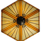 Meyda Lighting Peaches 21" Mahogany Bronze Inverted Pendant Light With Amber and Beige Shade Glass