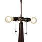 Meyda Lighting Peaches 25" 2-Light Mahogany Bronze Table Lamp With Beige and Honey Shade Glass