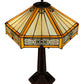 Meyda Lighting Peaches 25" 2-Light Mahogany Bronze Table Lamp With Beige and Honey Shade Glass