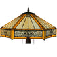 Meyda Lighting Peaches 25" 2-Light Mahogany Bronze Table Lamp With Beige and Honey Shade Glass