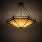 Meyda Lighting Peaches 42" 6-Light Mahogany Bronze Inverted Pendant Light With Brown & Beige Shade Glass