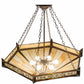 Meyda Lighting Peaches 42" 6-Light Mahogany Bronze Inverted Pendant Light With Brown & Beige Shade Glass