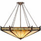 Meyda Lighting Peaches 42" 6-Light Mahogany Bronze Inverted Pendant Light With Brown & Beige Shade Glass