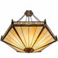 Meyda Lighting Peaches 42" 6-Light Mahogany Bronze Inverted Pendant Light With Brown & Beige Shade Glass