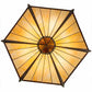 Meyda Lighting Peaches 42" 6-Light Mahogany Bronze Inverted Pendant Light With Brown & Beige Shade Glass
