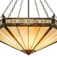 Meyda Lighting Peaches 42" 6-Light Mahogany Bronze Inverted Pendant Light With Brown & Beige Shade Glass
